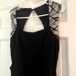 Elegant Black floor length gown. Designer Cache.